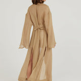 Deep Water Linen Kimono Dress